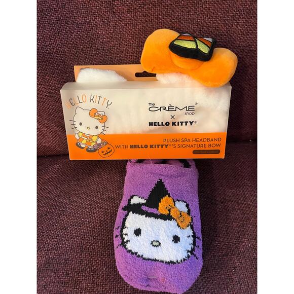 Hello Kitty Halloween Slipper Socks and Hello kitty headband - Picture 1 of 7